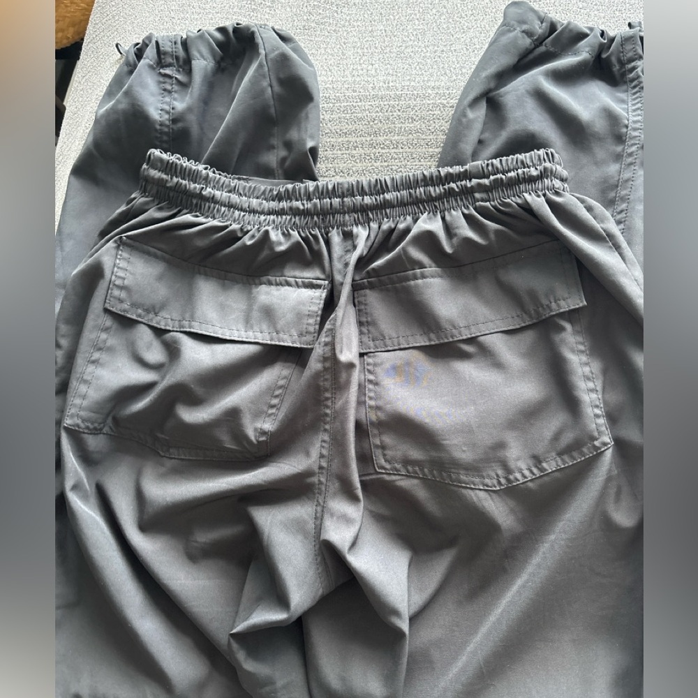 Casual Drawstring Cargo Pants in Dark Gray
